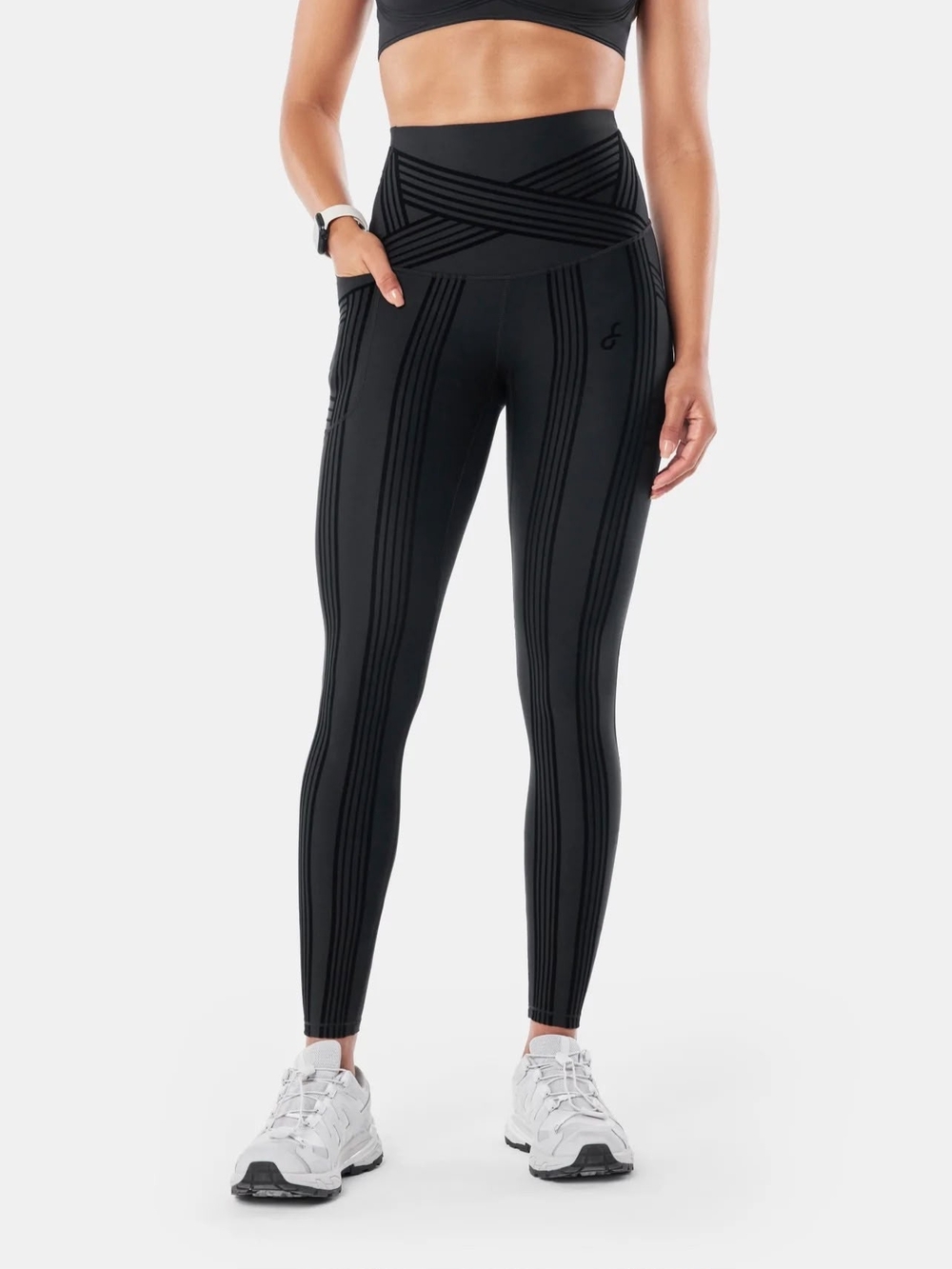 Fanka Women's Size 12 High Waisted Body Sculpt Resistance Black Leggings